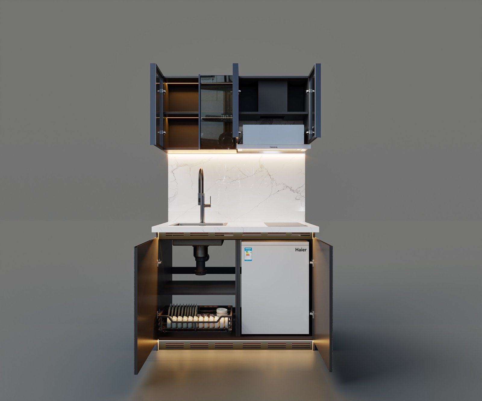 A complete kitchen,fully loaded.